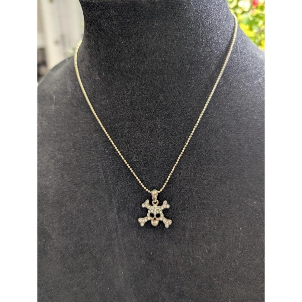 NEW Cookie Lee Genuine Crystal Rhinestone Skullā Necklace